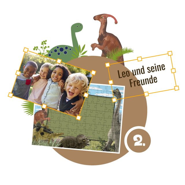 Dinosaurier-Kinderpuzzle gestalten - Schritt 2
