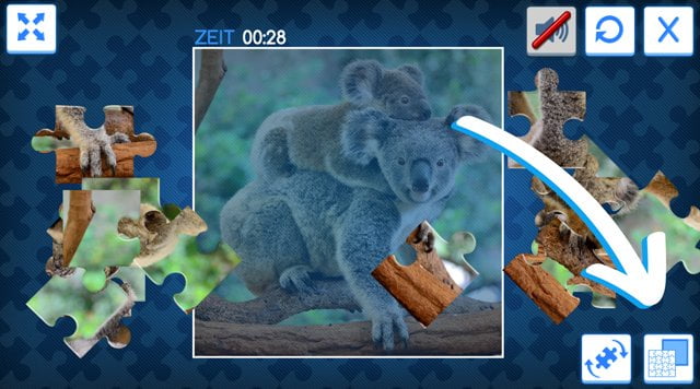 Puzzle Online spielen - Motivvorlage ein- und ausblenden
