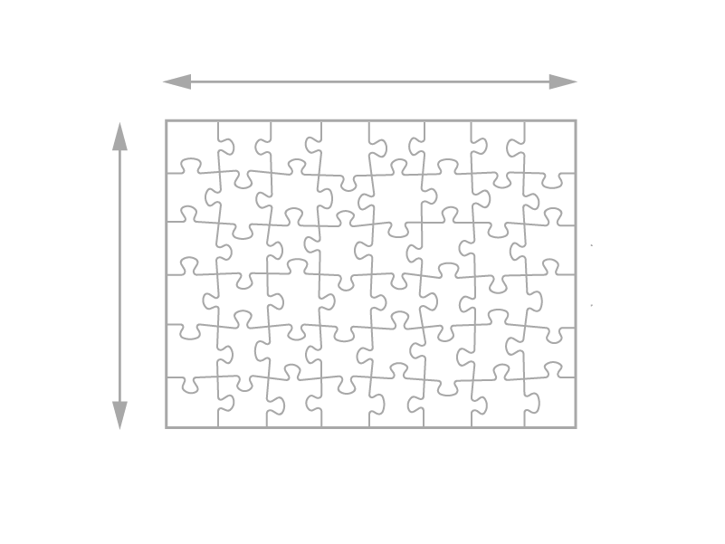 Gelegte Größe 48-Teile-Puzzle