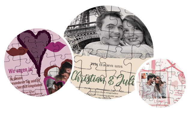 Hochzeitseinladung als Puzzle