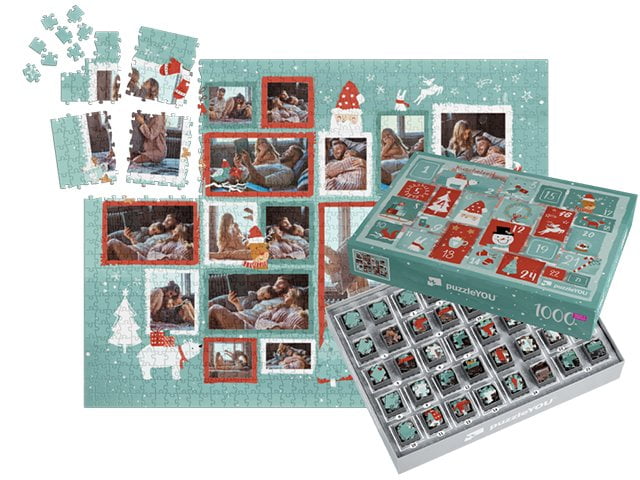 Puzzle-Adventskalender – Schachtel mit Motiv