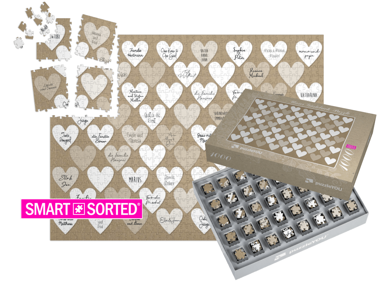 Gästebuch als Puzzle für Hochzeiten mit SMART SORTED von puzzleYOU