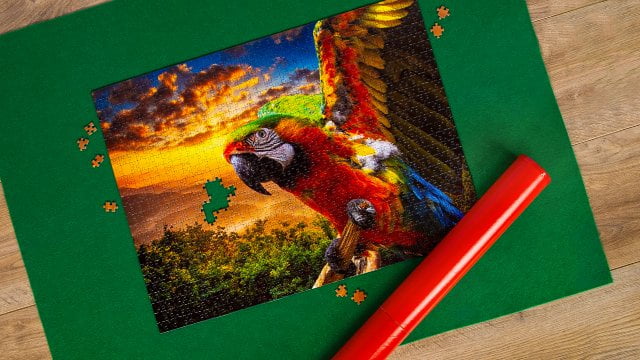 Puzzle-Matte und Rolle