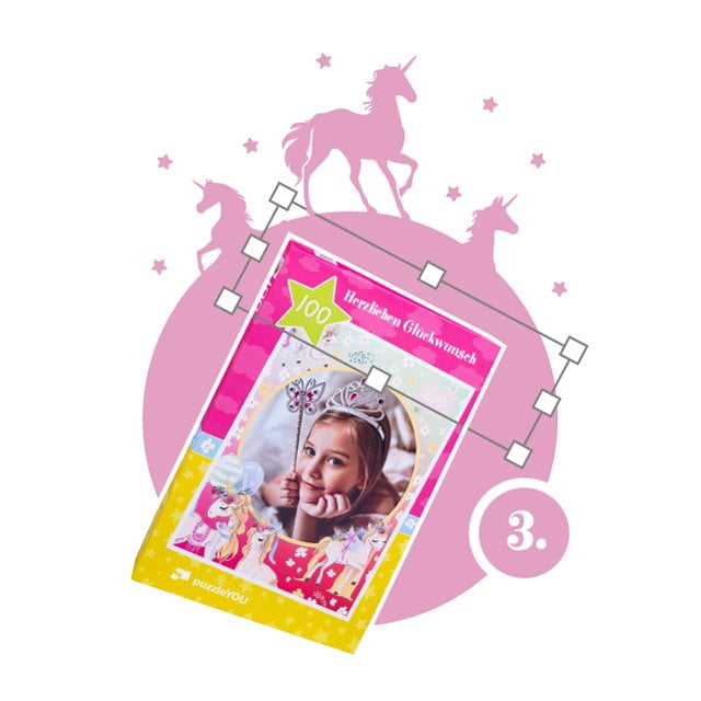 Einhorn-Kinderpuzzle gestalten - Schritt 3