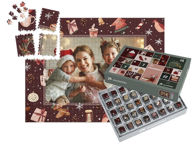 Puzzle-Adventskalender – Schachtel mit Motiv