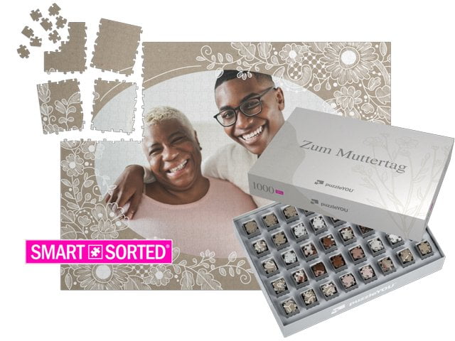 SMART SORTED® - Das Überraschungspuzzle zum Muttertag, Schachteldesign "Schneeweißchen"