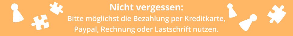 Empfohlene Zahlarten für Fotopuzzle-Schnell-Lieferung