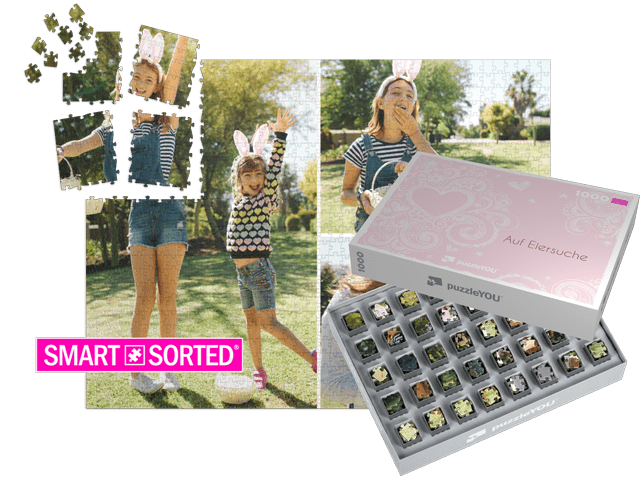 Überraschungspuzzle zum Valentinstag - Geschenkschachtel Pure Love (rose)