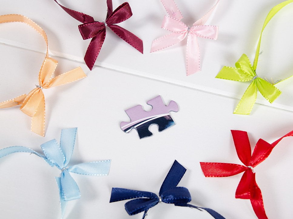 Geschenk-Schleife für Message-Puzzles