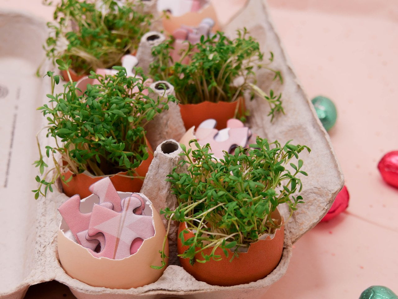 Puzzle im Eierkarton