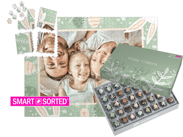 Überraschungspuzzle zu Ostern - Geschenkschachtel Daisies