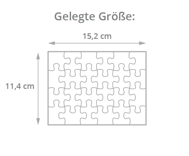 Gelegte Größe des Message-Puzzles