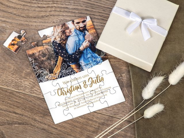 Hochzeitseinladung als Puzzle
