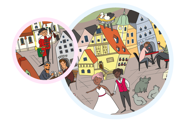 Weiden wimmelt - Detailansicht